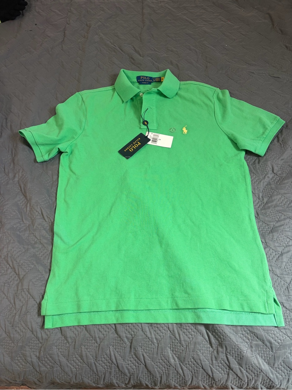 Ralph Lauren Men’s Bright Green Polo Shirt with Yellow Pony